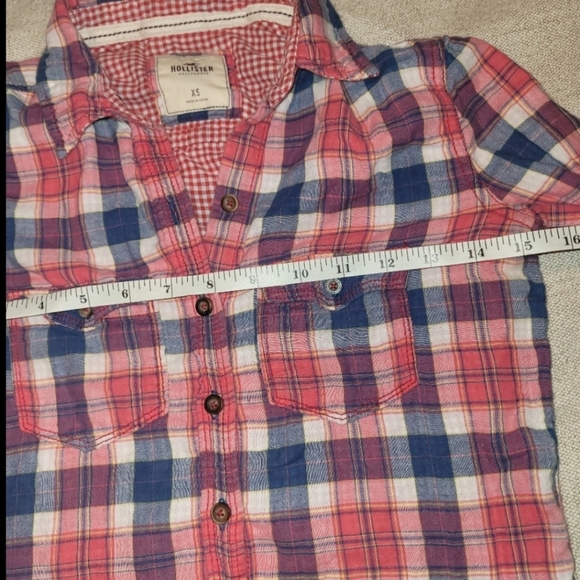 XS Hollister Plaid Flannel Button Down - Picture 2 of 5